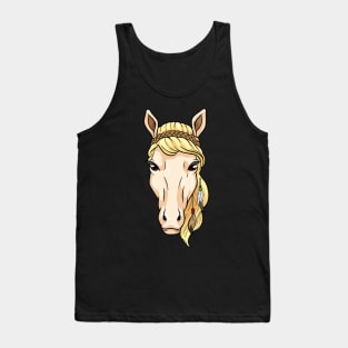 Horse with Earrings & Headband Tank Top